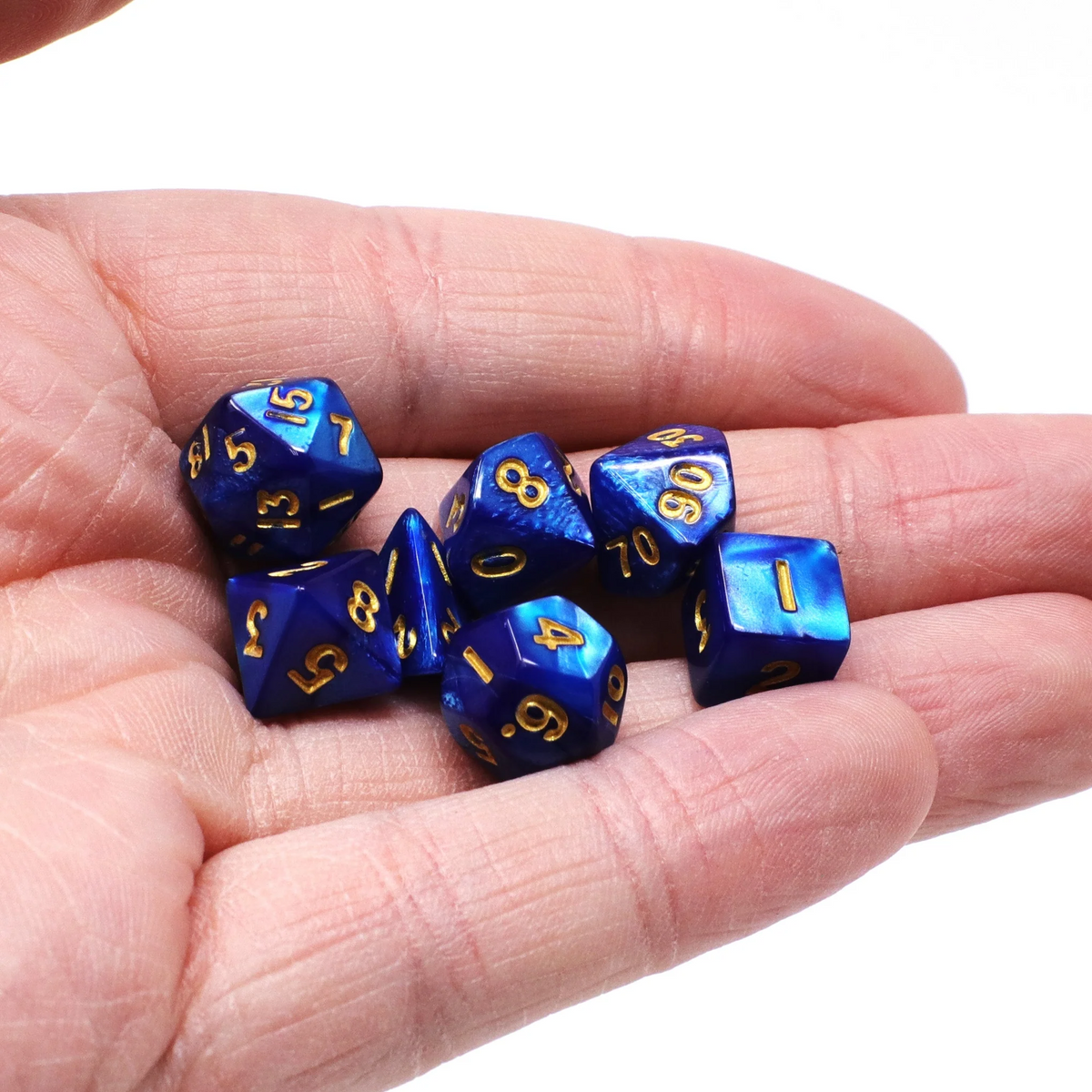 CRITLINGS FOUNTAIN BLUE MINI RPG 7PC DICE SET