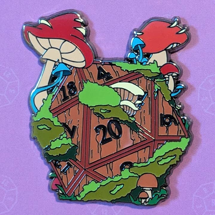 MUSHROOM FOREST D20 ENAMEL PIN