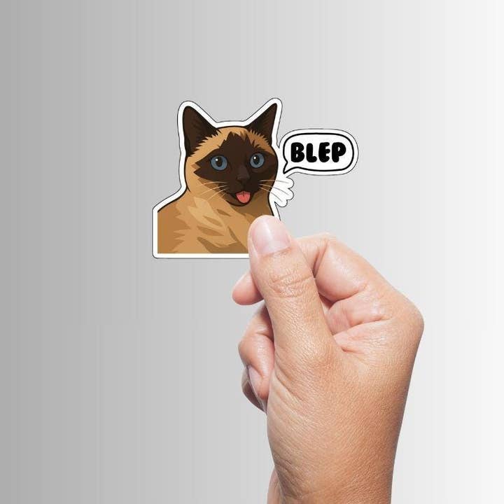 BLEP SIAMESE CAT STICKER
