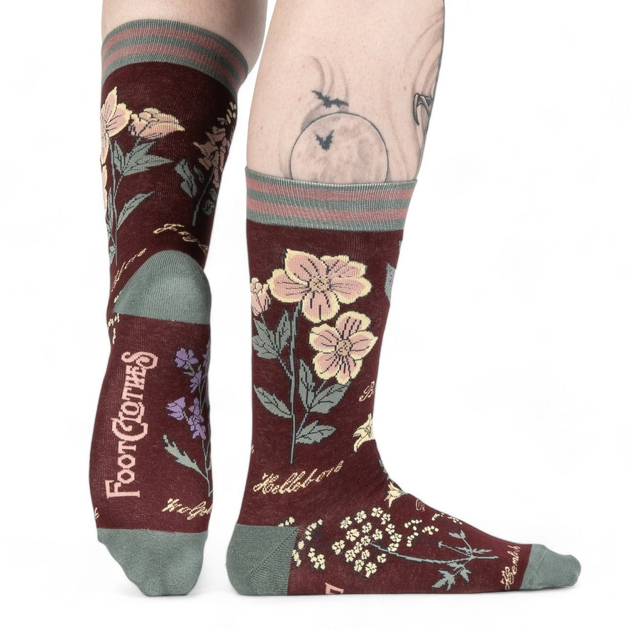 BANEFUL BOTANY CREW SOCKS BY FOOTCLOTHES