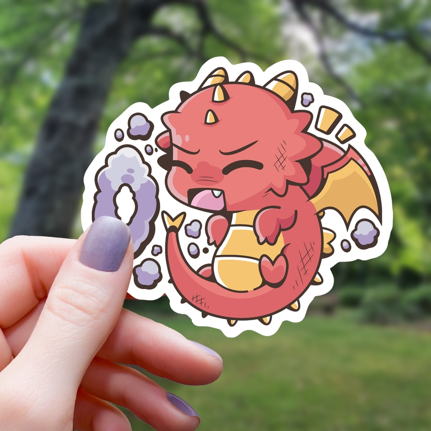 BABY DRAGON LEARNING FIRE STICKER