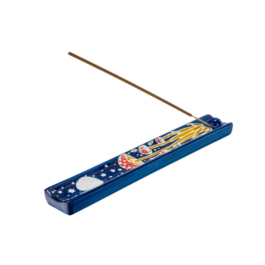HAND PAINTED TOADSTOOL CERAMIC INCENSE HOLDER