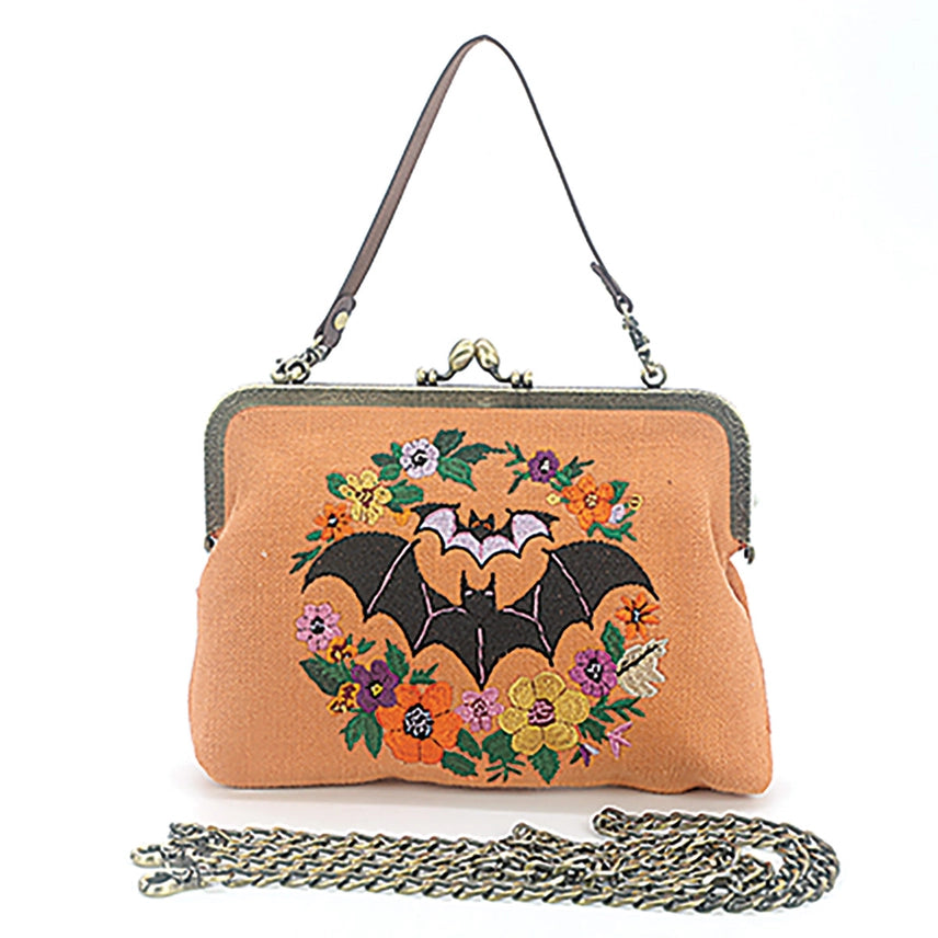 FLORAL BAT KISSLOCK VINTAGE STYLE PURSE