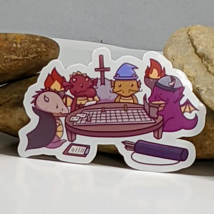 DRAGONS PLAYING RPG STICKER