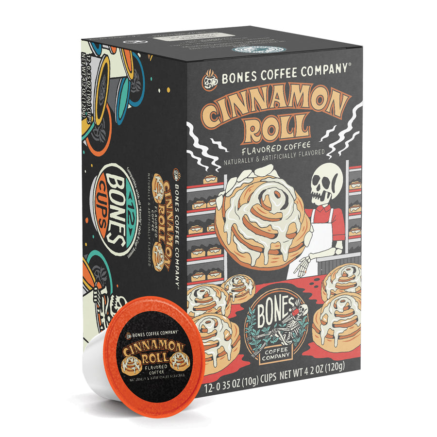 BONES COFFEE CINNAMON ROLL 12CT CUPS