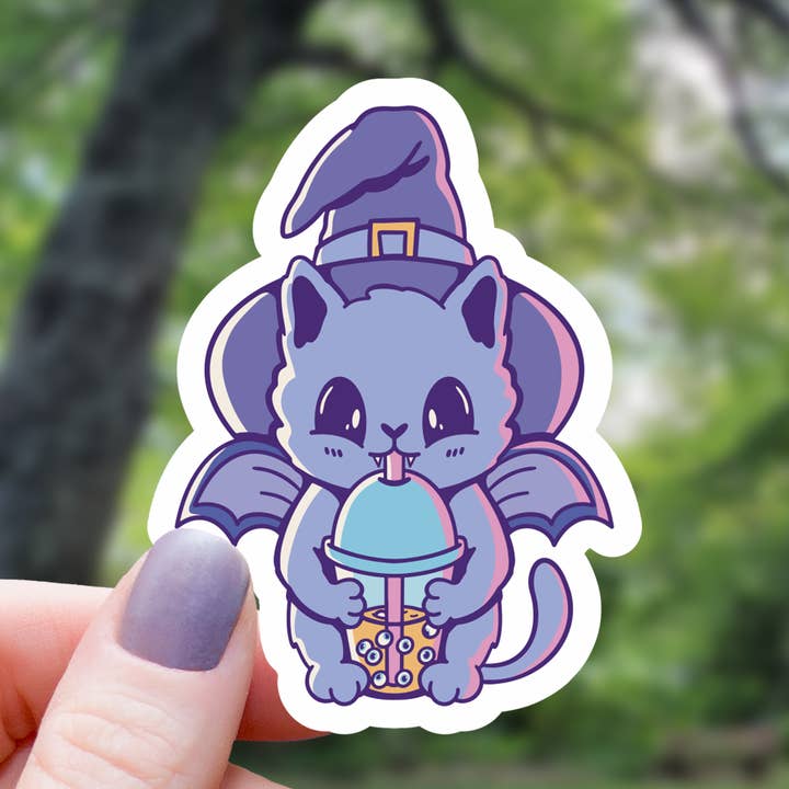 HALLOWEEN BOBA CAT STICKER