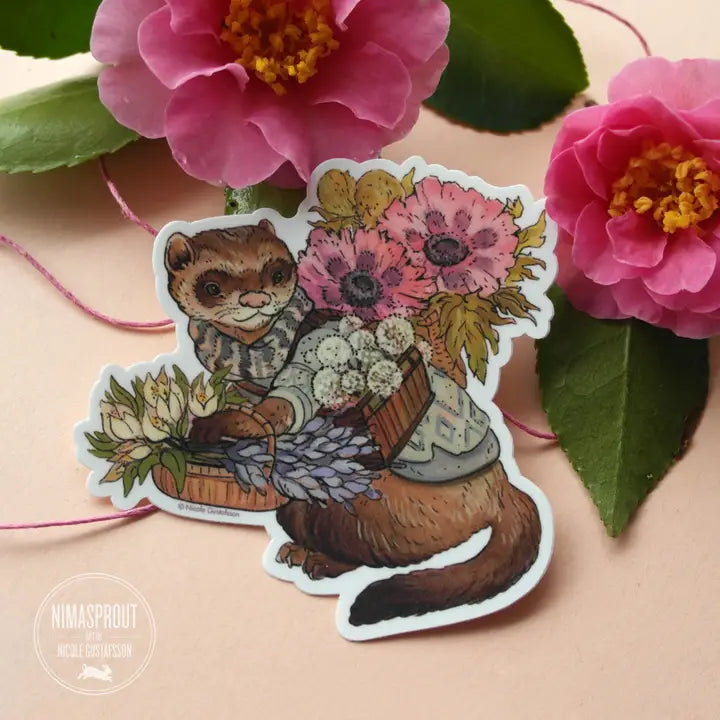 FERRET GARDENER STICKER
