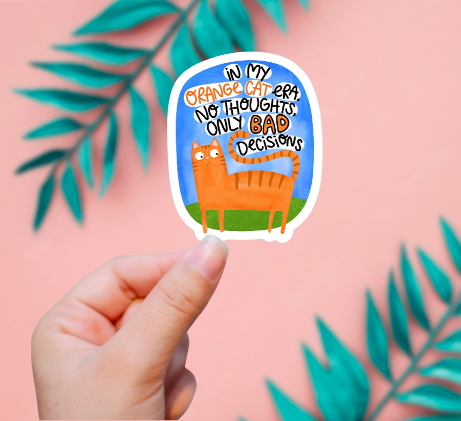 IN MY ORANGE CAT ERA STICKER