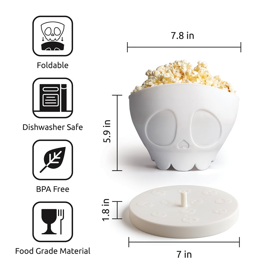 SCARY POPPINGS-MICROWAVE POPCORN POPPER AND BOWL