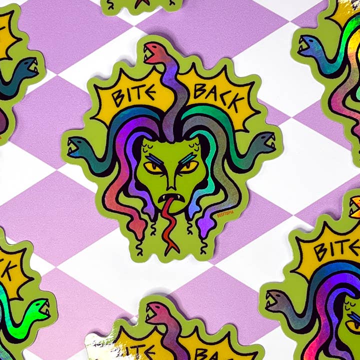BITE BACK MEDUSA VINYL STICKER