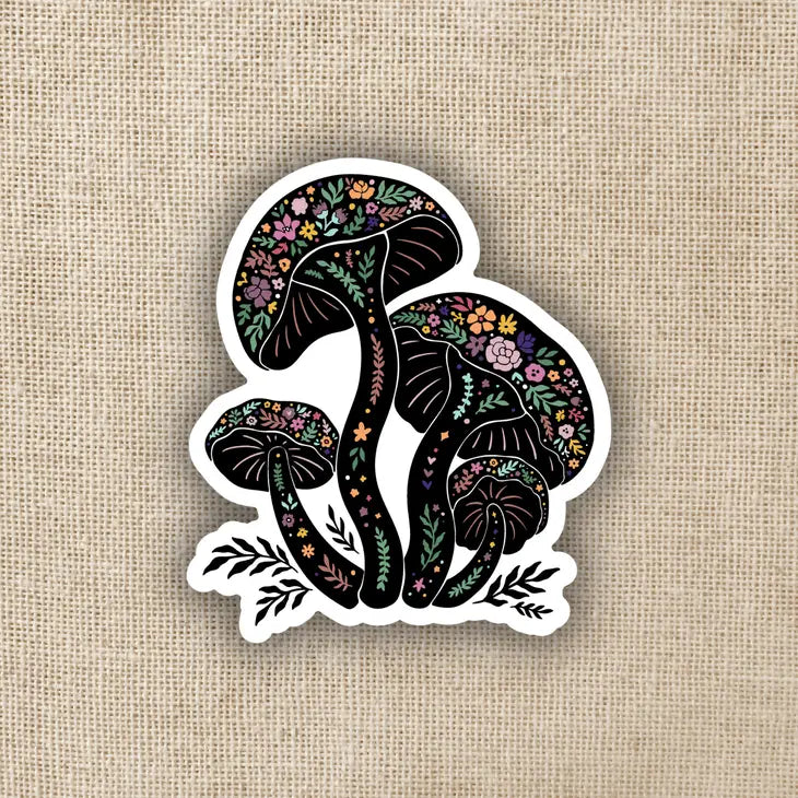BOHO FLORAL MUSHROOM STICKER