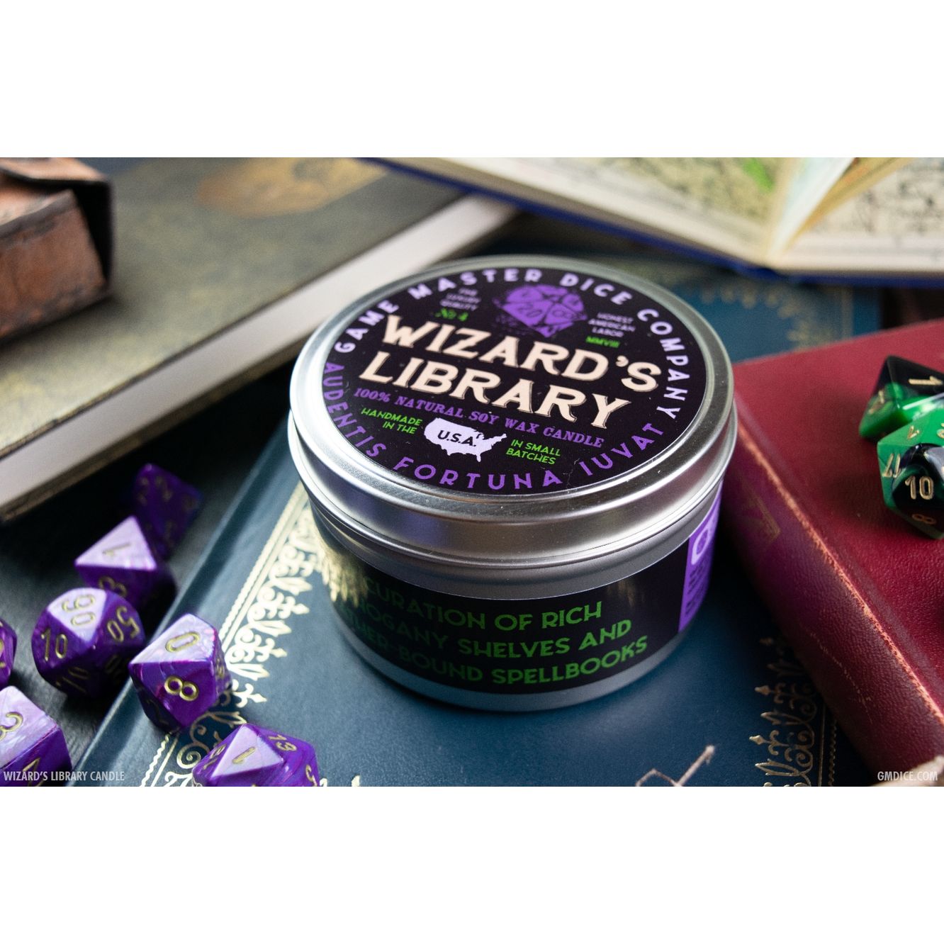 WIZARD'S LIBRARY 8oz GAMING CANDLE