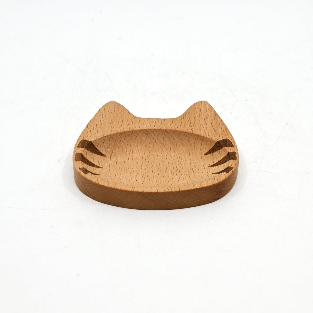 CAT SHAPED WOODEN SAUCE DISH