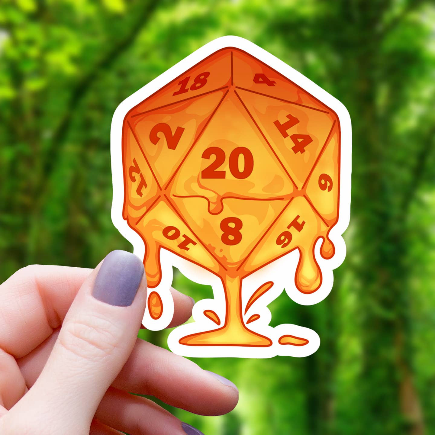 MOLTEN POLYHEDRAL D20 STICKER