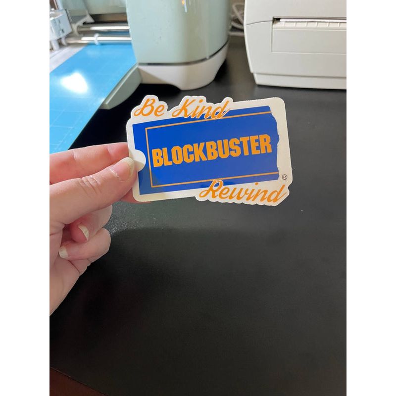 BE KIND, REWIND BLOCKBUSTER VINYL STICKER