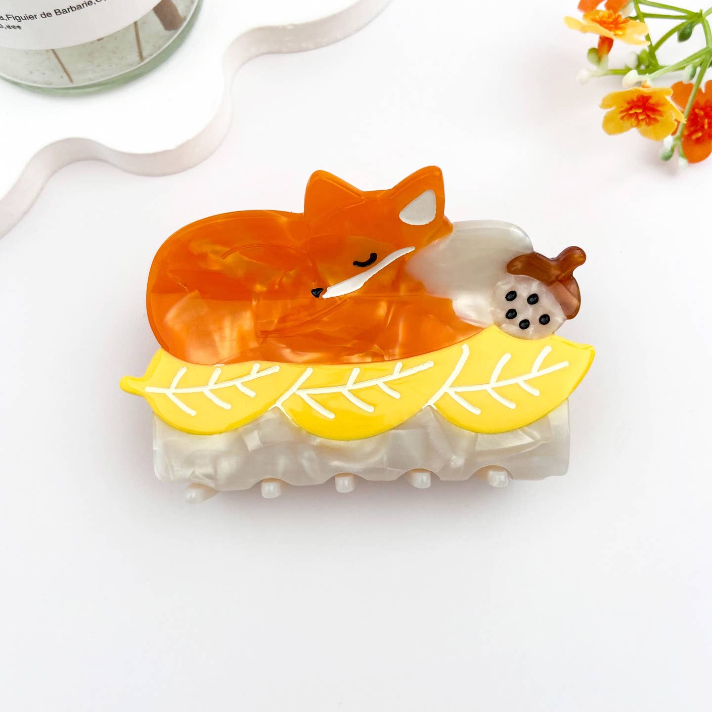 COZY FALL FOX HAIR CLAW CLIP
