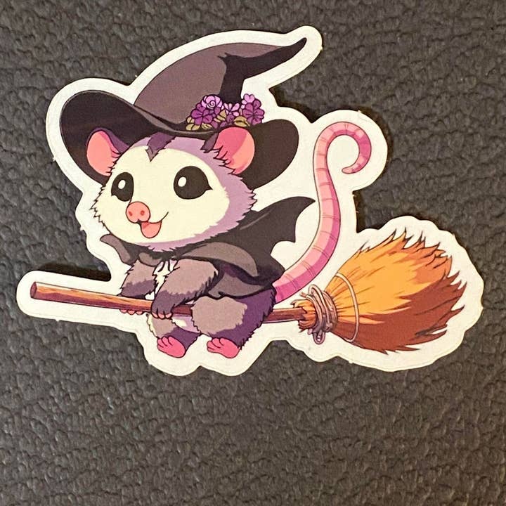OPOSSUM TAKING FLIGHT STICKER