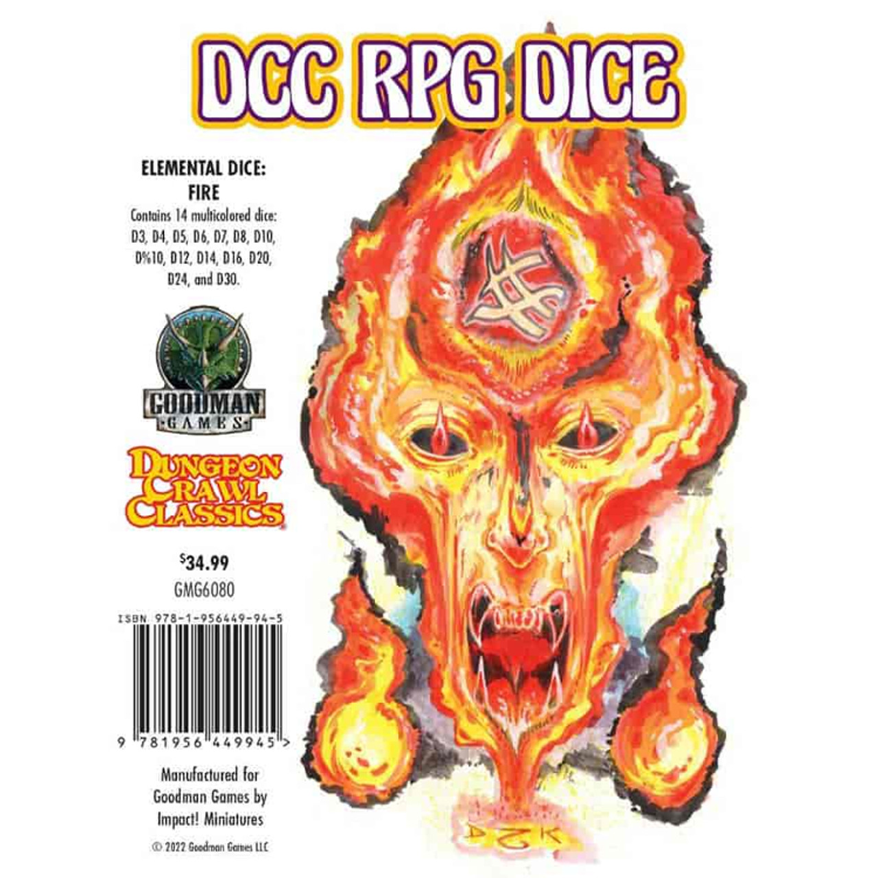DUNGEON CRAWL CLASSICS FIRE ELEMENTAL DICE