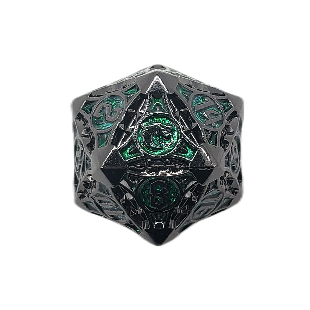 GREEN W/ BLACK NICKEL 40MM D20