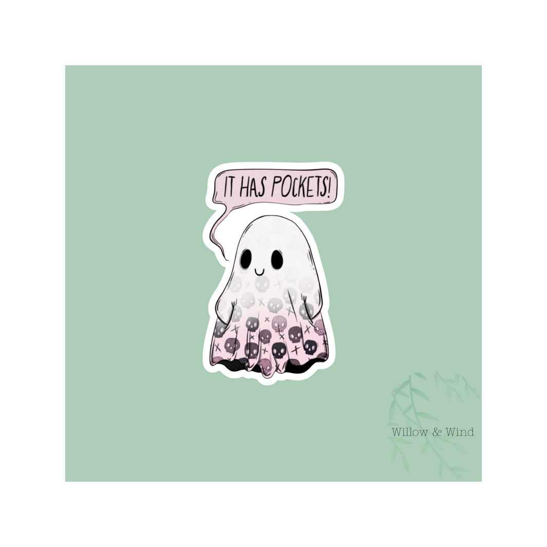 IT HAS POCKETS! GHOST STICKER