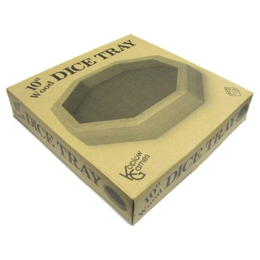 10" WOODEN DICE TRAY