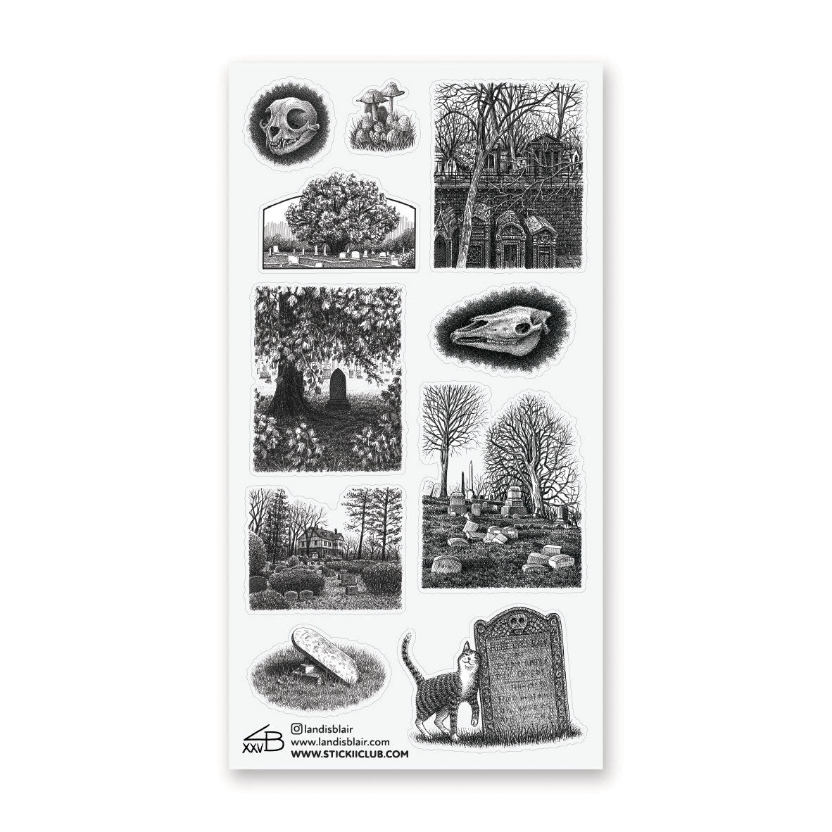 HAUNTED CEMETERY STICKER SHEET