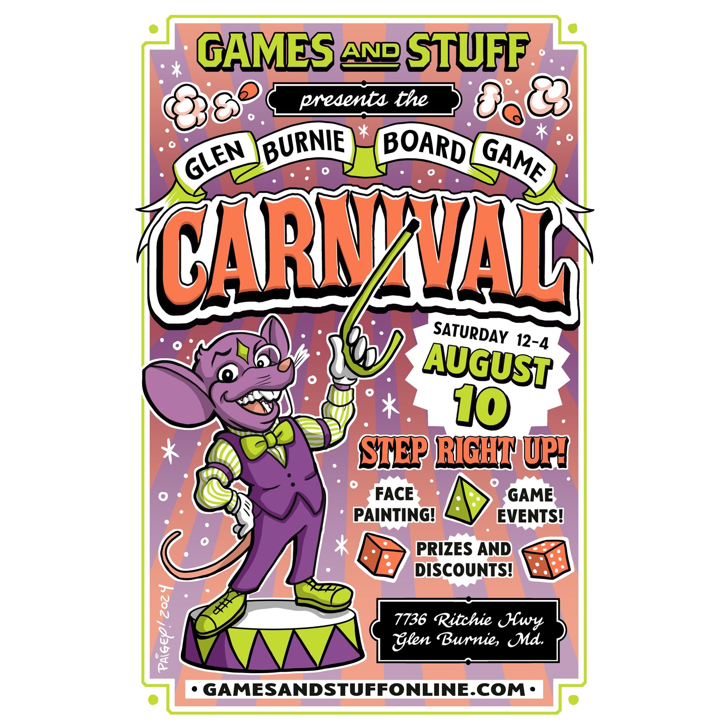 GAMES & STUFF BOARD GAME CARNIVAL 2024 EVENT POSTER PRINT (LIMITED EDITION)