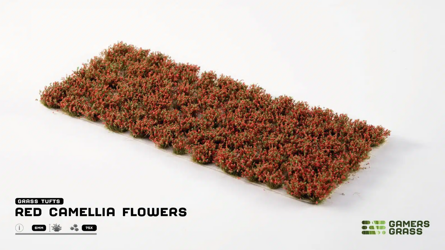 GAMER'S GRASS RED CAMELLIA FLOWERS