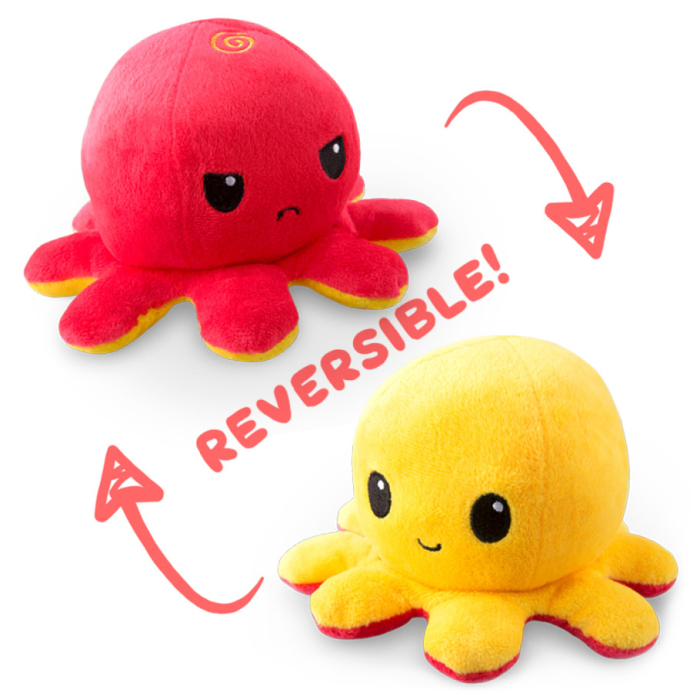 REVERSIBLE PLUSH OCTOPUS RED/YELLOW