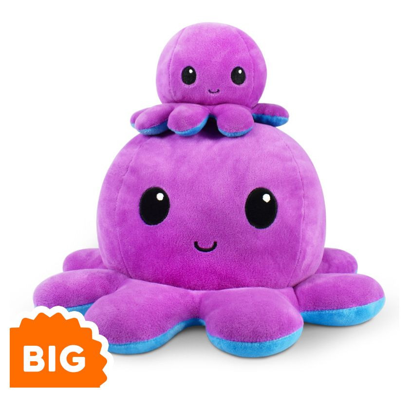 BIG REVERSIBLE OCTOPUS PLUSH PURPLE/BLUE