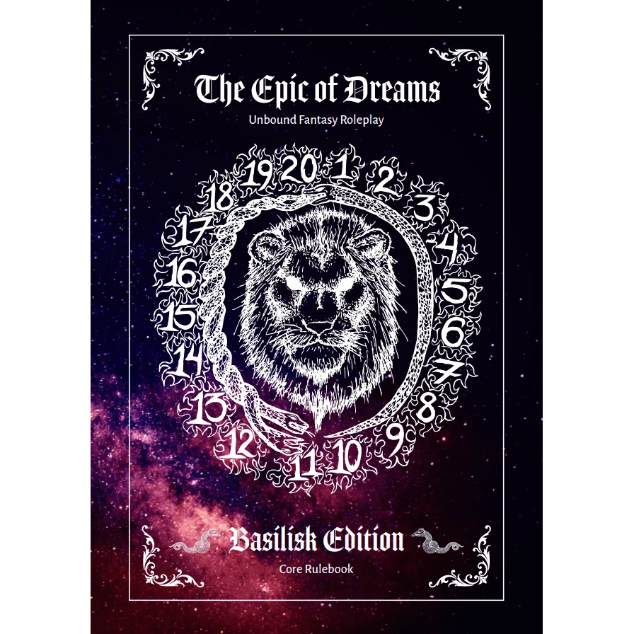 THE EPIC OF DREAMS CORE RULEBOOK BASILISK EDITION SOFTCOVER