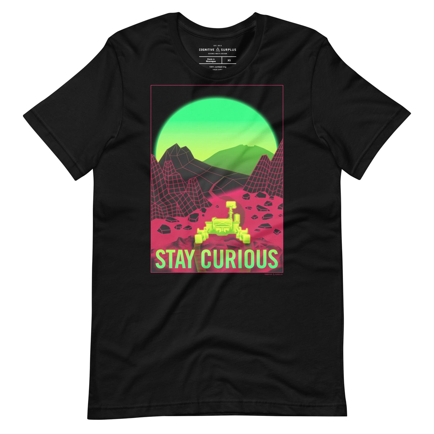 STAY CURIOUS VAPORWAVE MARS ROVER TSHIRT
