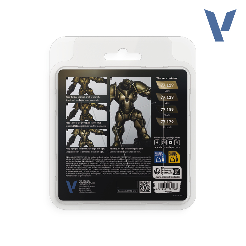 VALLEJO TRUE METALLIC METAL PAINT SET AGED METAL (4 COLORS)