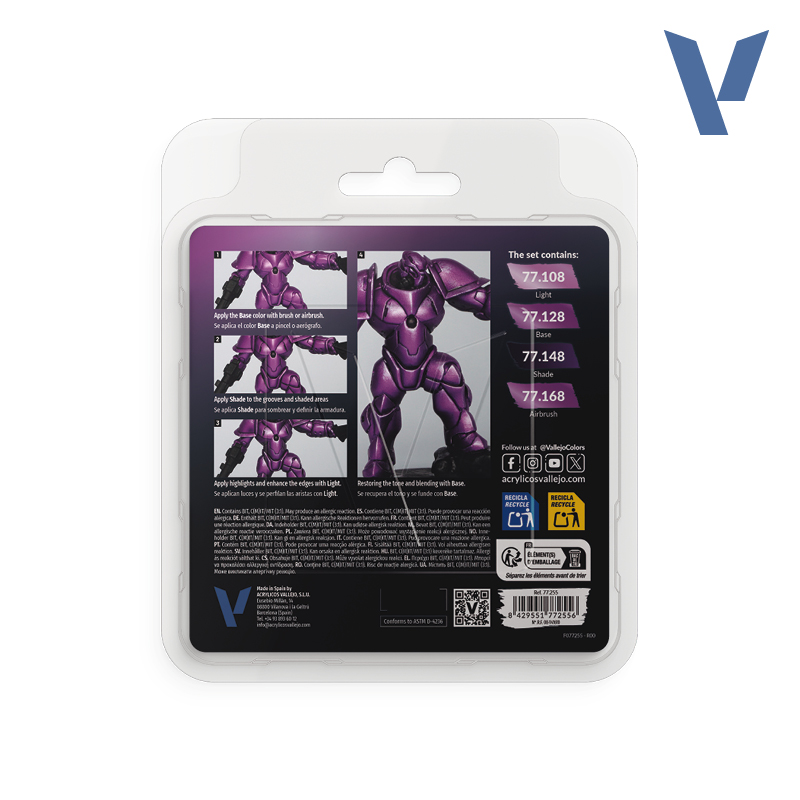 VALLEJO TRUE METALLIC METAL PAINT SET AMETHYST PURPLE (4 COLORS)