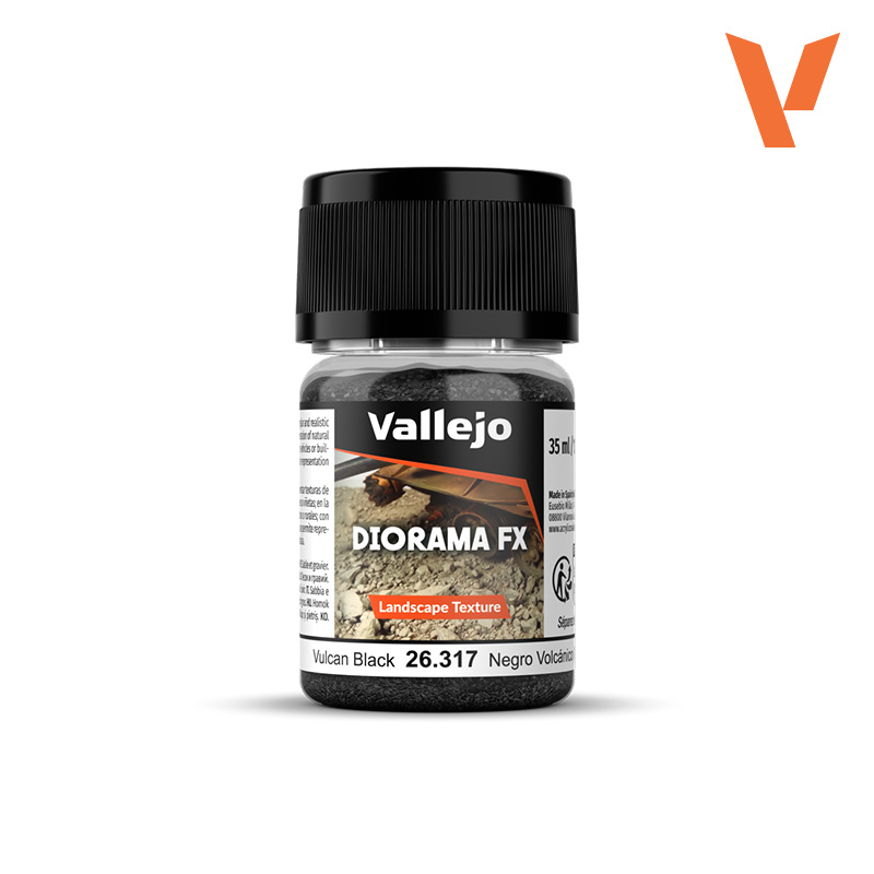 VALLEJO DIORAMA FX LANDSCAPE VULCAN BLACK .1-2mm
