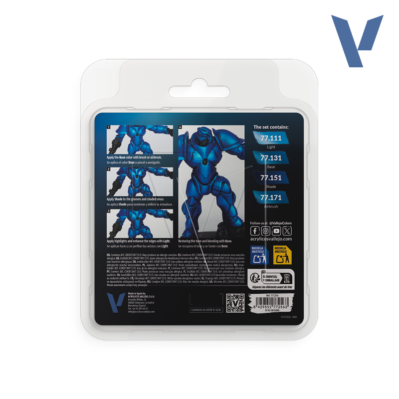 VALLEJO TRUE METALLIC METAL PAINT SET SAPPHIRE BLUE (4 COLORS)