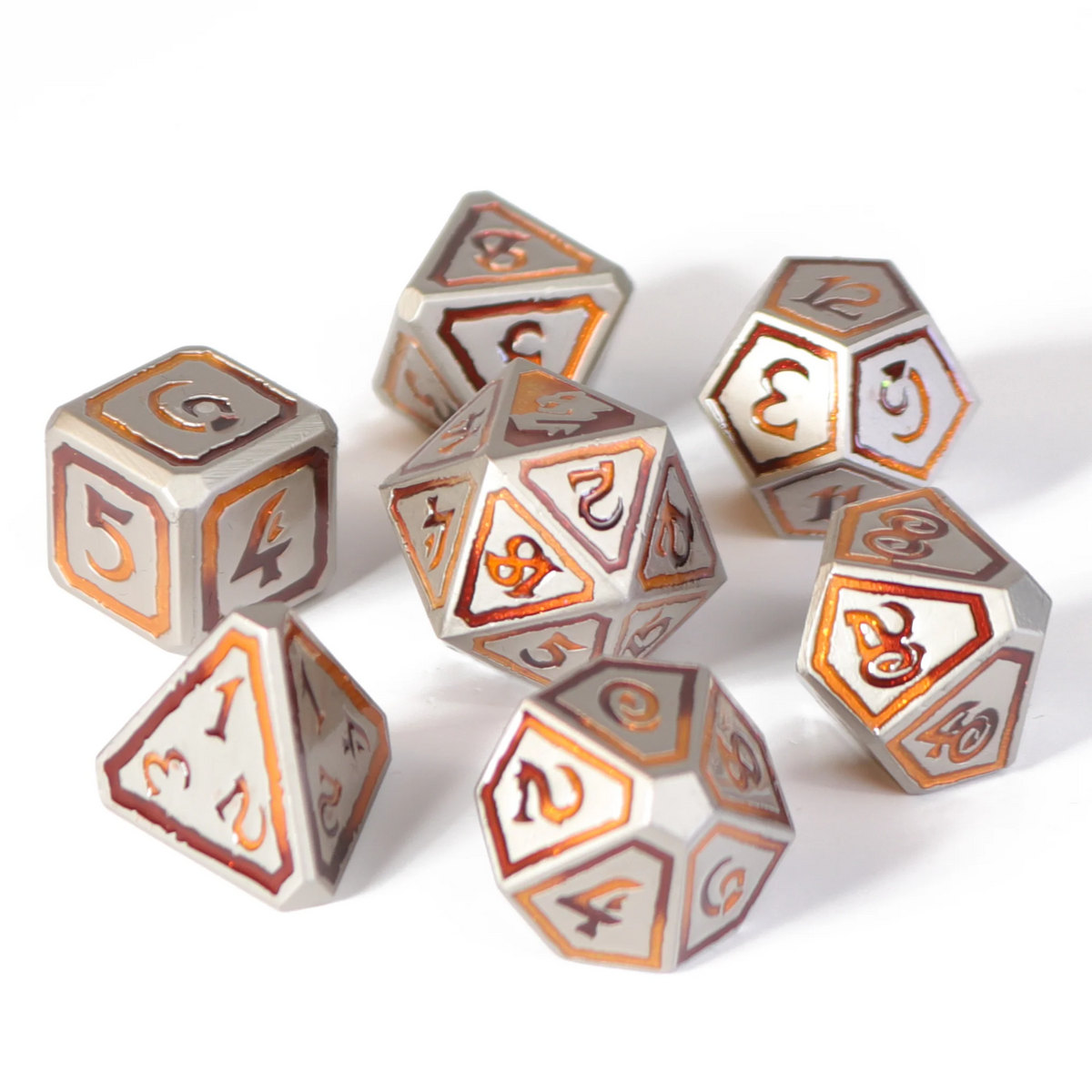 SYLVAN SANCTUARY WOLF WARRIOR 7pc RPG METAL DICE SET