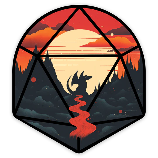 D20 YOUNG DRAGON SCENE VINYL STICKER