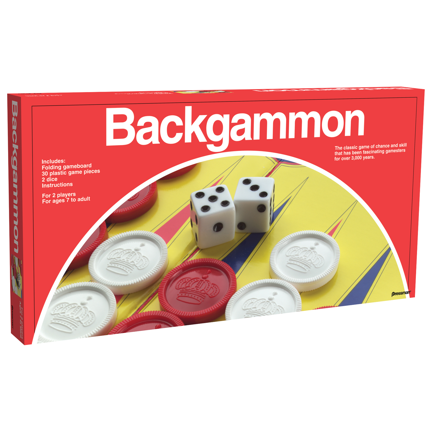 BACKGAMMON WITH FOLDING BOARD