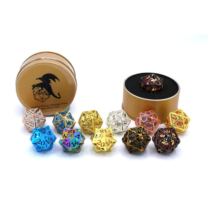 QUEST'S REWARD: HOLLOW METAL D20 MYSTERY DICE