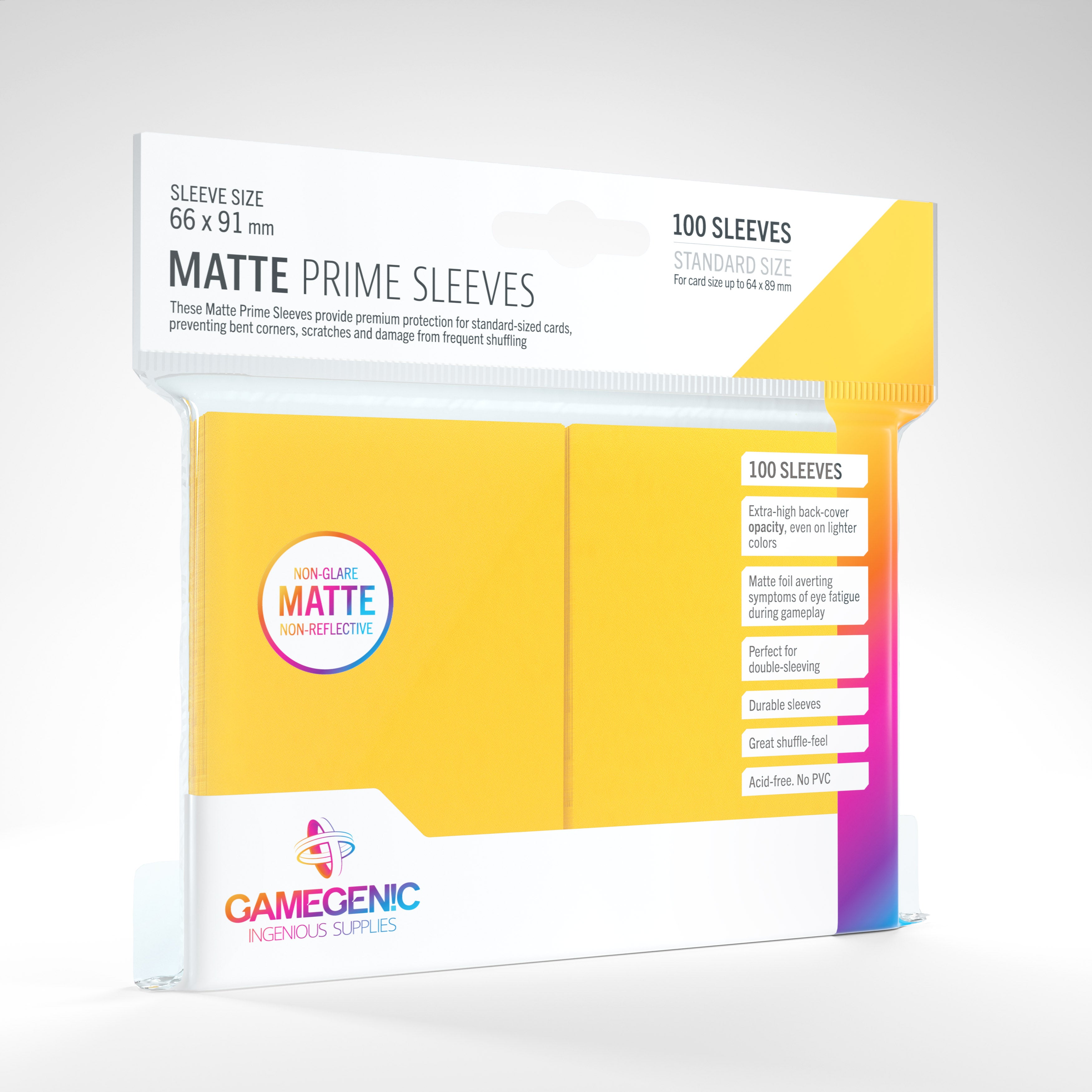 Gamegenic: Sleeves - Yellow Matte Prime