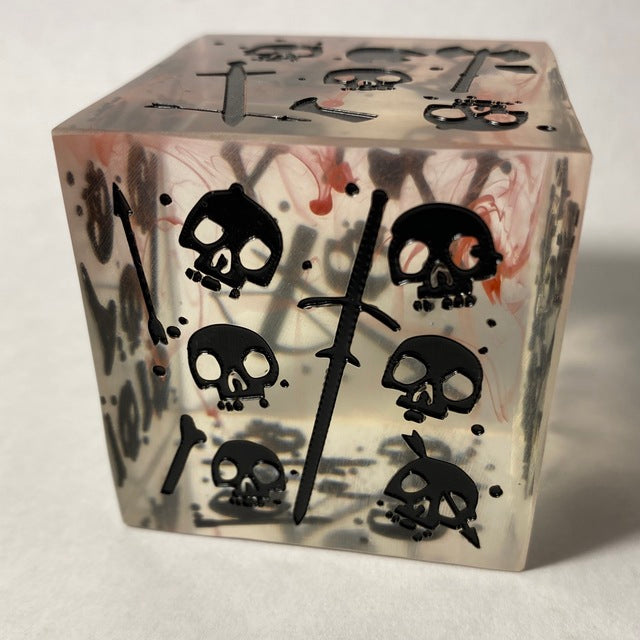 2" BLOOD & BLACK INK GEL CUBE