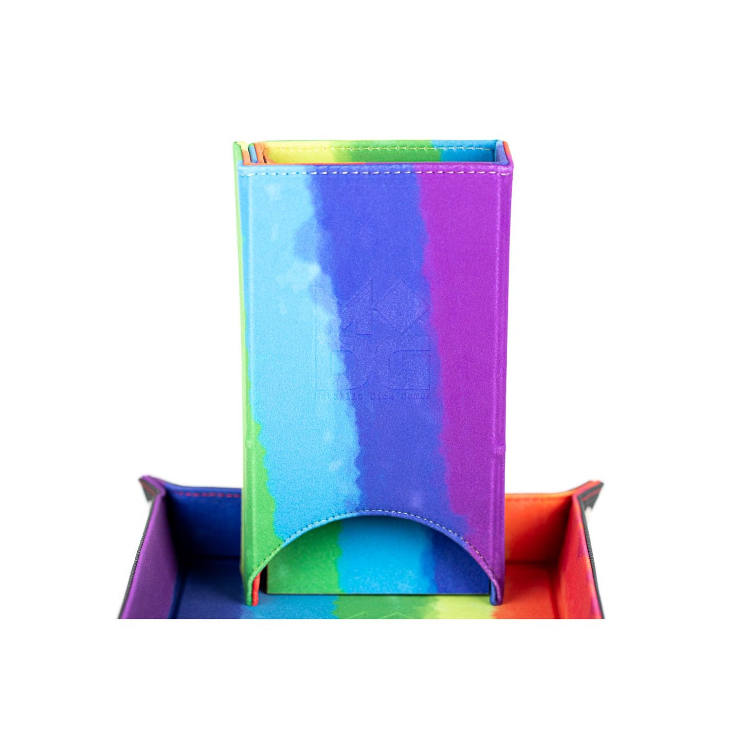METALLIC DICE GAMES: DICE TOWER- WATERCOLOR RAINBOW