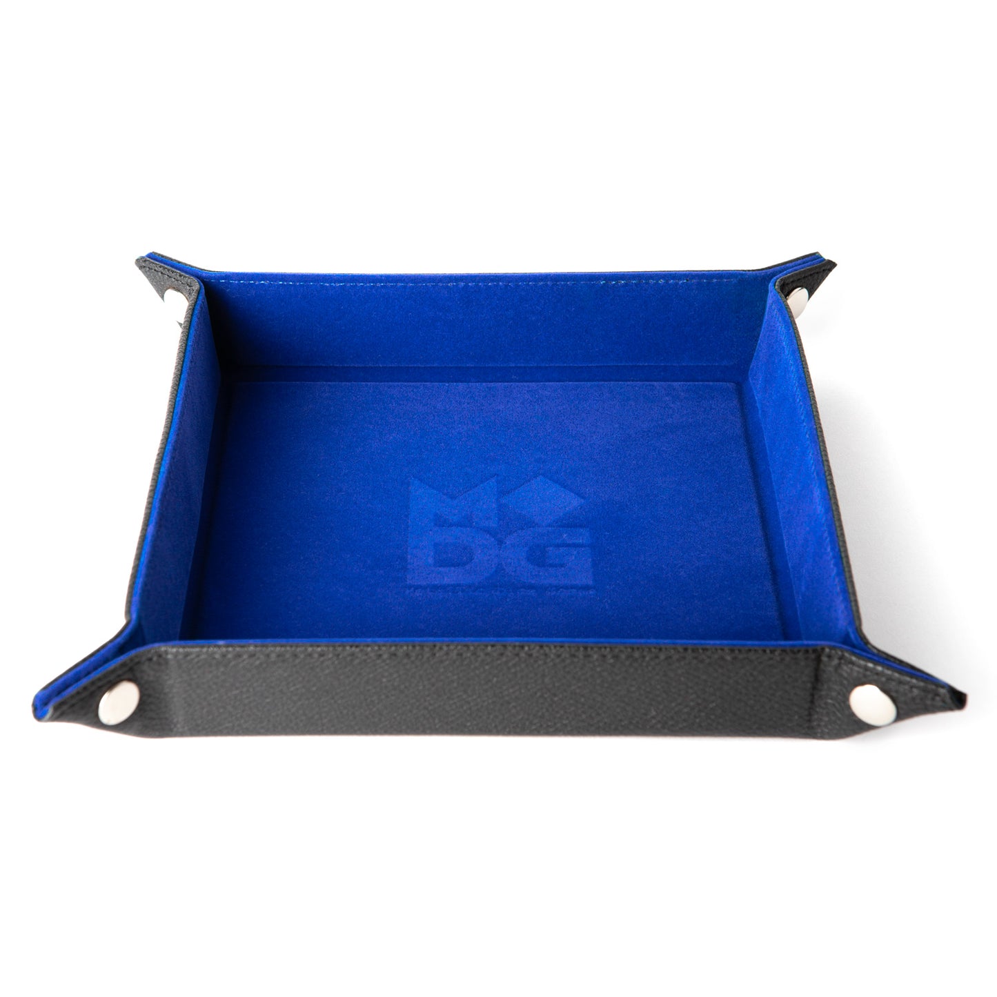 METALLIC DICE GAMES: DICE TRAY- VELVET BLUE