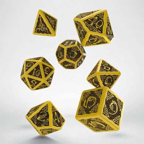 CELTIC DICE SET- YELLOW & BLACK