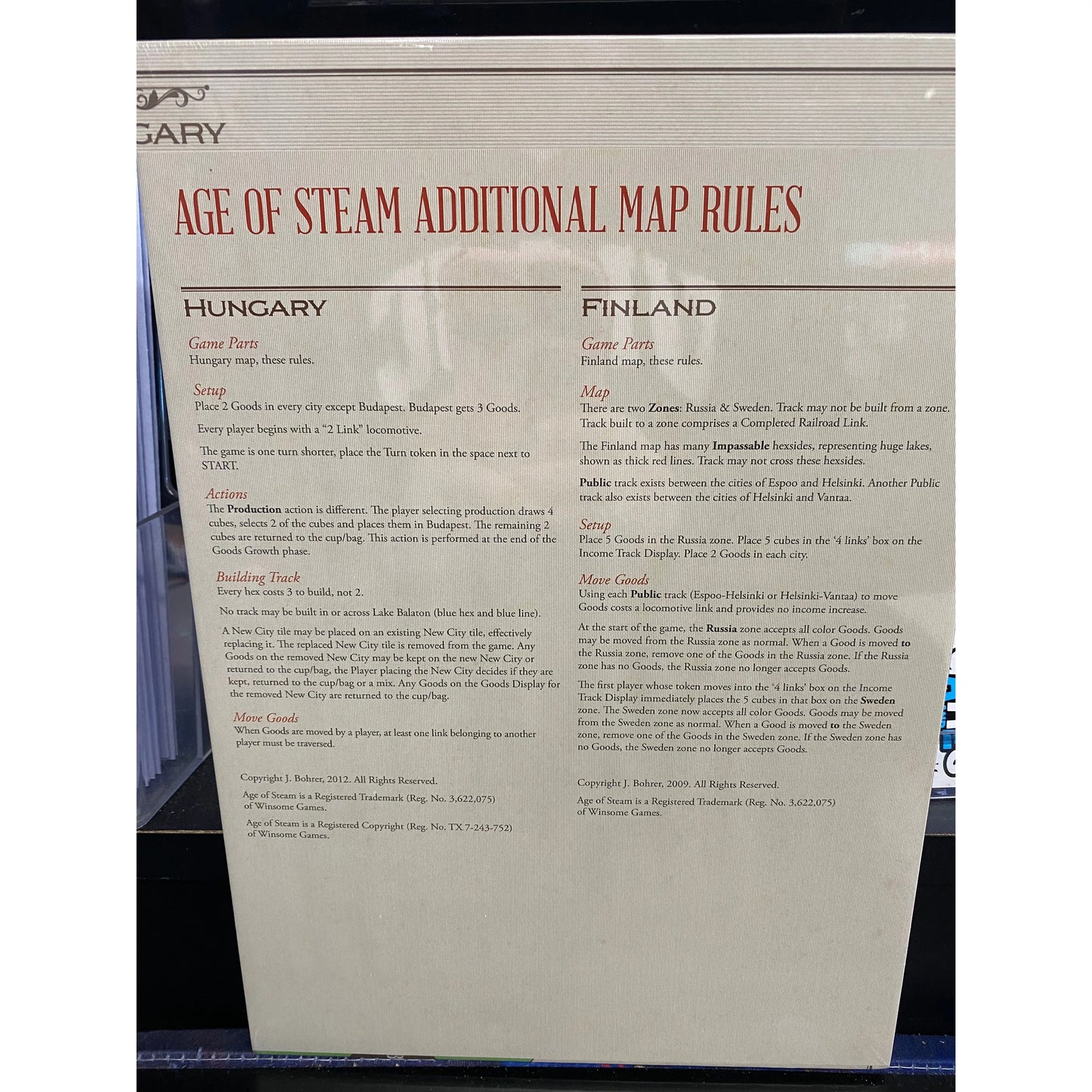 AGE OF STEAM DELUXE HUNGARY & FINLAND