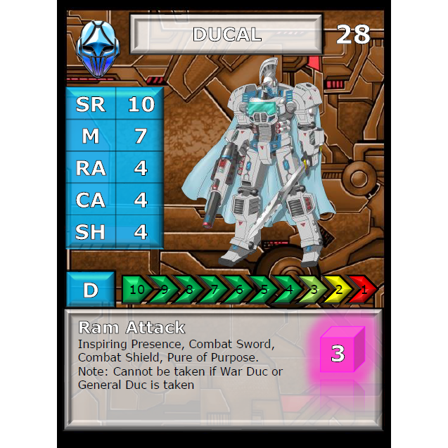 BOT WAR VALIANT STAT CARDS