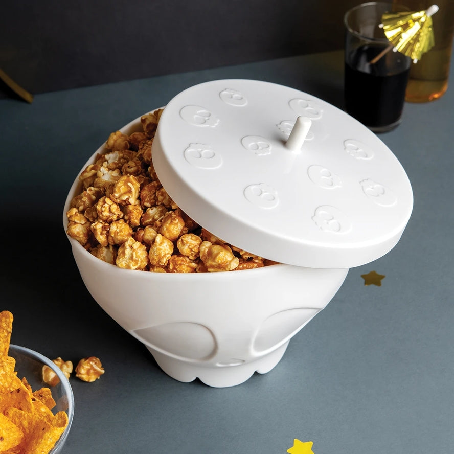 SCARY POPPINGS-MICROWAVE POPCORN POPPER AND BOWL
