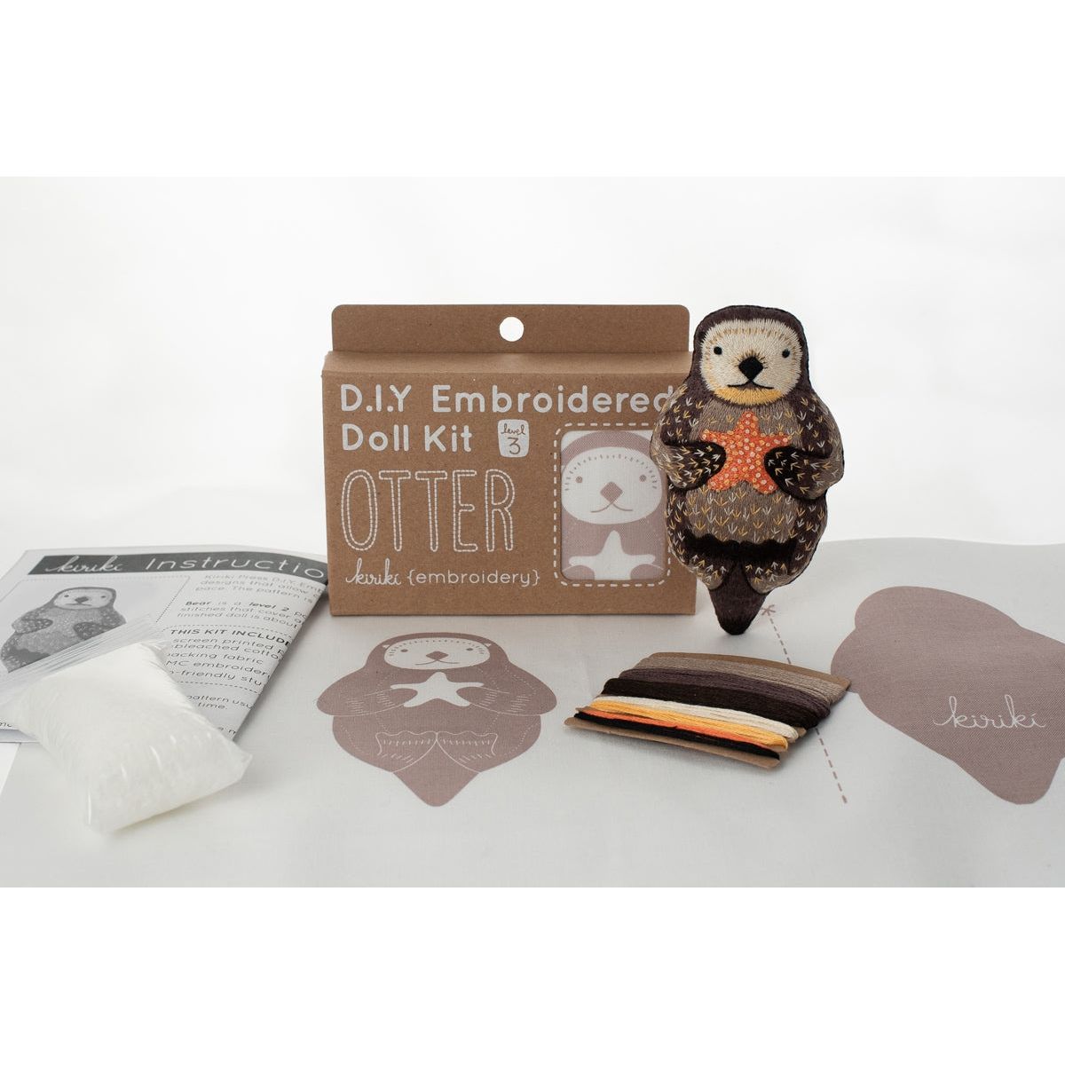 D.I.Y. OTTER EMBROIDERED DOLL KIT