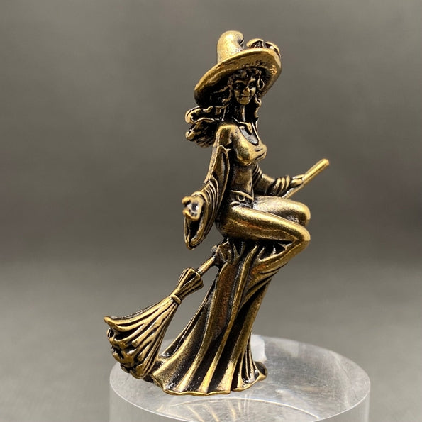 MINIATURE BRASS WITCH
